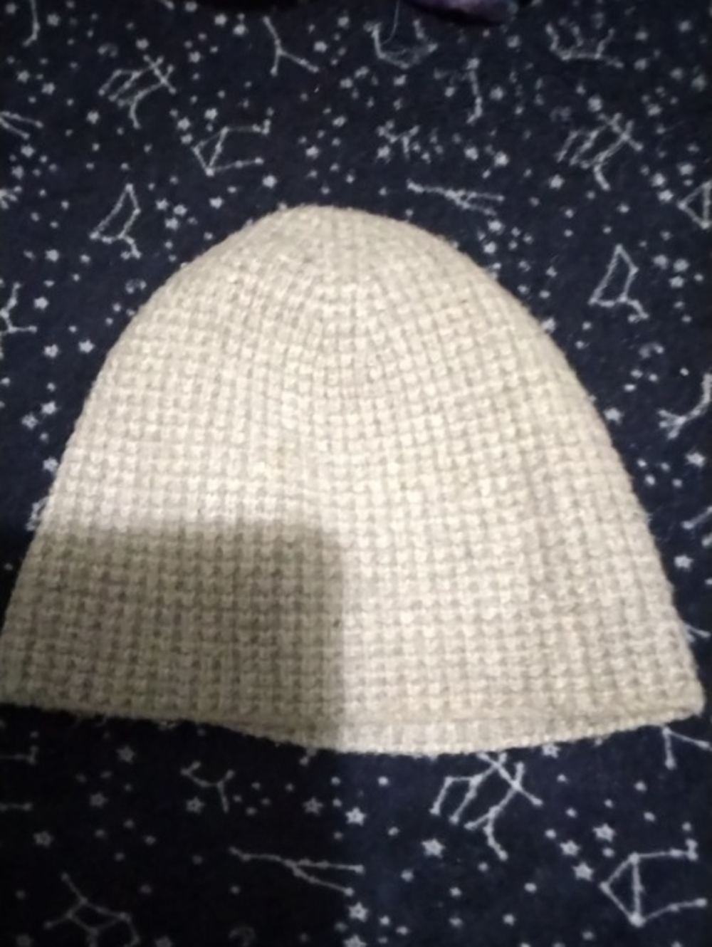 Express Women's Cream Waffle Knit Beanie